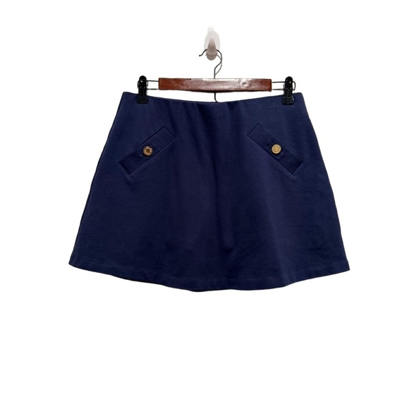 Lilly Pulitzer Pants - Lilly Pulitzer Womens Skort Size S Navy Blue Gold Button Detail Preppy EUC